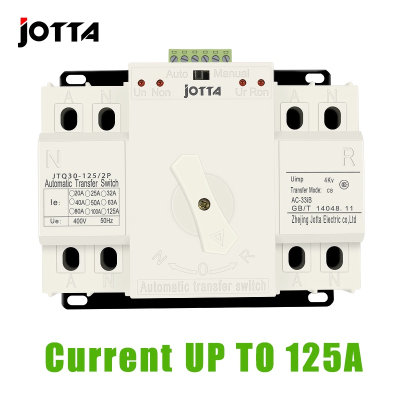 Jotta ATS 2P Dual Power Automatic Transfer Switch 2P Circuit Breaker MCB AC 230V 16A 20A 25A 32A 40A 50A 63A 80A 125A