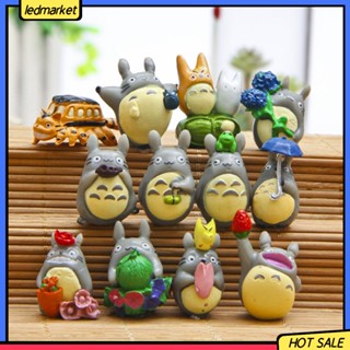 [Ledmarket] โมเดลตุ๊กตา totoro เรซิ่นขนาดเล็ก 12 ชิ้น/ชุด