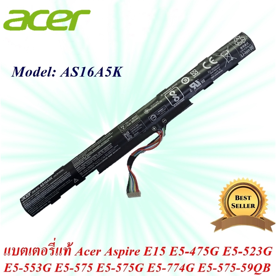 Acer Battery Notebook Aspire E15 E5-475G E5-523G E5-553G E5-575G E5-774G E5-575 E5-575-59QB  Model  AS16A5K Original