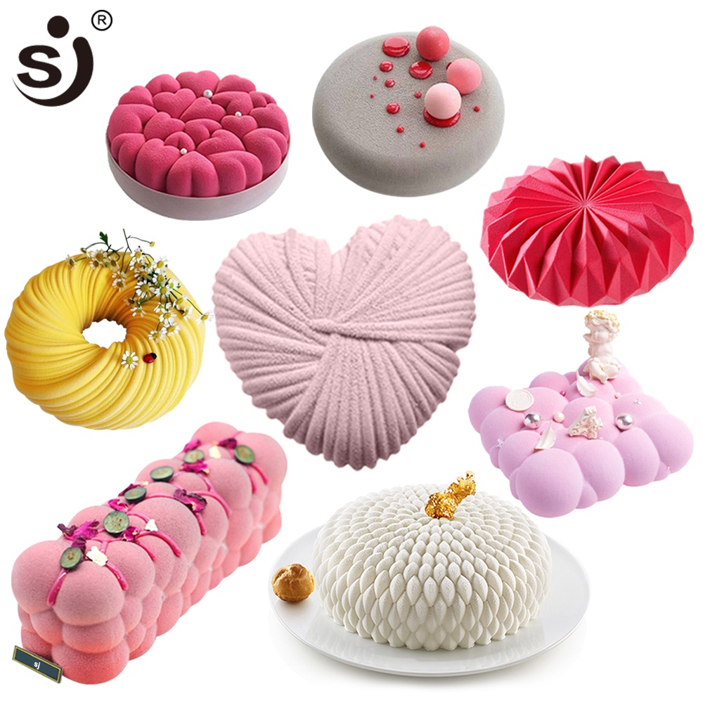 28 สไตล์ซิลิโคนแม่พิมพ์เค้ก Pastry Bakeware ชุด Non-Stick Mousse Mould Party ขนมเบเกอรี่เครื่องมือตกแต่งกระทะครัวเครื่องมือ