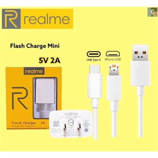 ชุดชาร์จREALME MICRO/TYPE-C 2Aของแท้charger Mini Data line ใช้ได้กับรุ่น เรียวมี​​5/​ 5i,5S/Realme​C2/C3/C1/รับประกัน1ปี