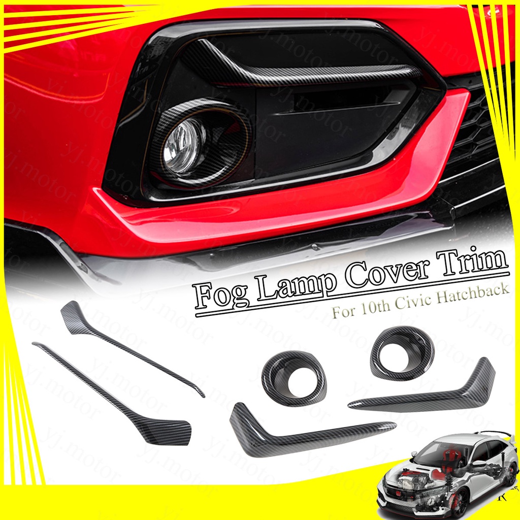 ฝาครอบไฟตัดหมอก คาร์บอนไฟเบอร์ ABS สําหรับ Honda Civic FK 10th Civic Hatchback 2016-2021 Fog Lamp Cover Trim