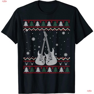 Guitar Ugly Christmas Sweater Funny Xmas Gifts Guitarist T-Shirt เสื้อยืด ดพิมพ์ลาย ดผ้าเด้ง คอกลม cotton แฟชั่น discoun