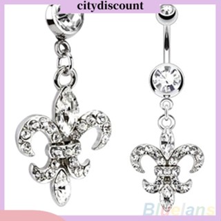 &lt;citydiscount&gt; เครื่องประดับจิวแหวนสะดือเซ็กซี่ Fleur De Lis แบบห้อย