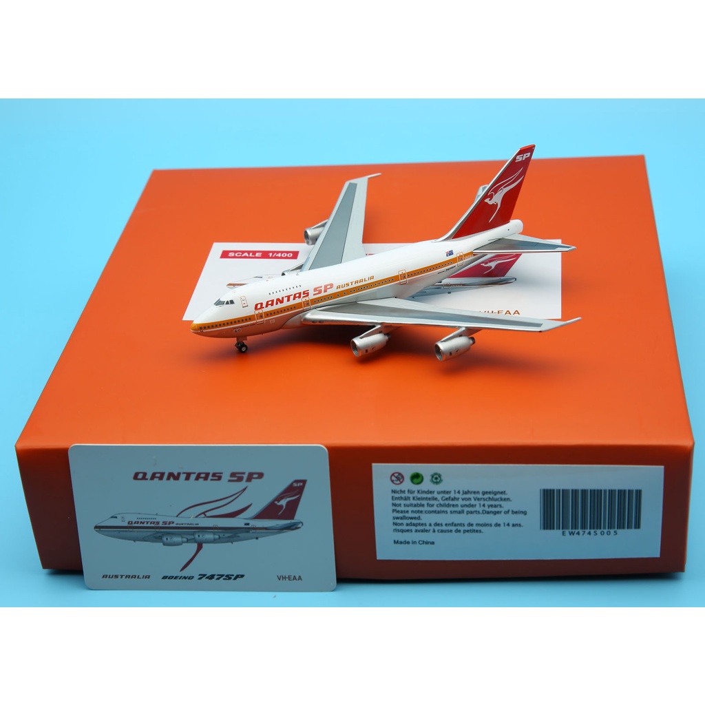 EW474S005 เครื่องบินสะสมโลหะผสม JC Wings 1:400 Qantas SP Airlines Boeing B747SP Diecast Aircarft Jet