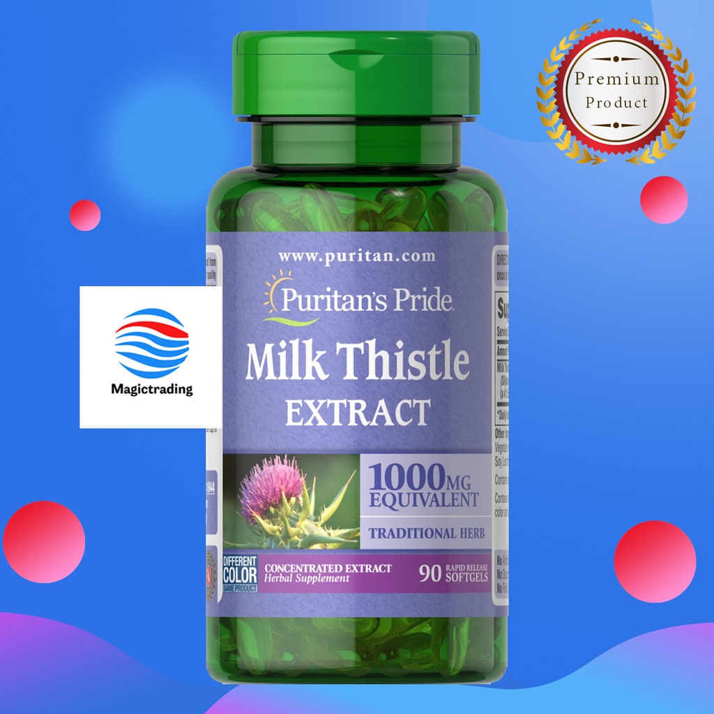 Puritan's Pride Milk Thistle Extract 1000 mg (Silymarin / 90 Softgels)