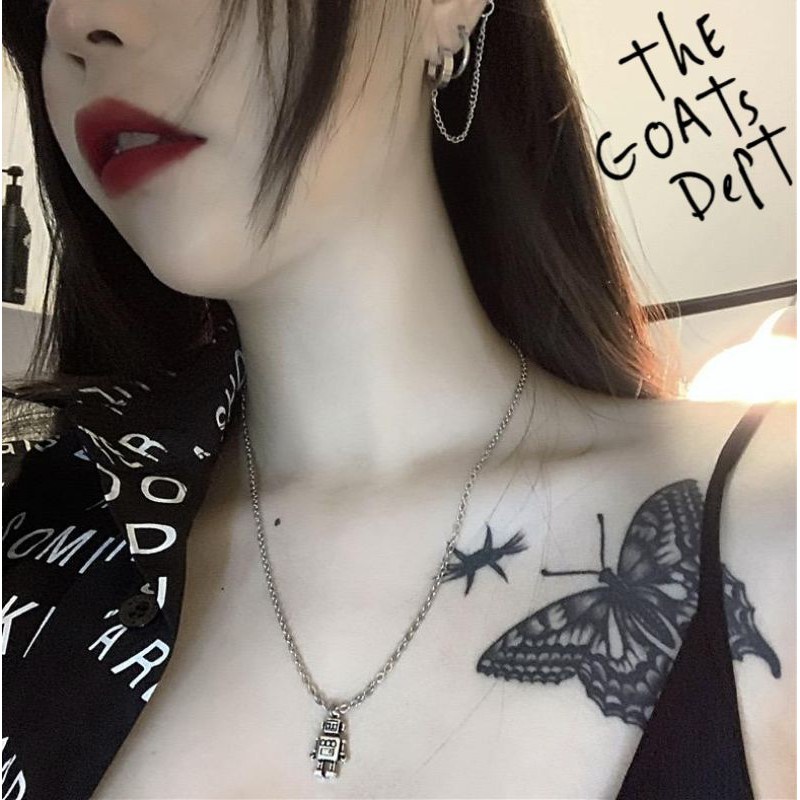 The Goats Dept - สร้อยคอหุ่นยนต์ขนาดเล็ก Original / tgd78 สร้อยคอหุ่นยนต์ขนาดเล็กสแตนเลสไทเทเนียมผู้