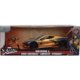 โมเดลรถเหล็ก 1/24 Wolverine &amp; 2020 Chevrolet Corvette Stingray [Jada]