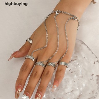 [highbuying] พังก์ เรขาคณิต โซ่ สร้อยข้อมือ สําหรับผู้หญิง ผู้ชาย แหวน ชุดเสน่ห์ เครื่องประดับคู่รัก ใหม่ พร้อมส่ง