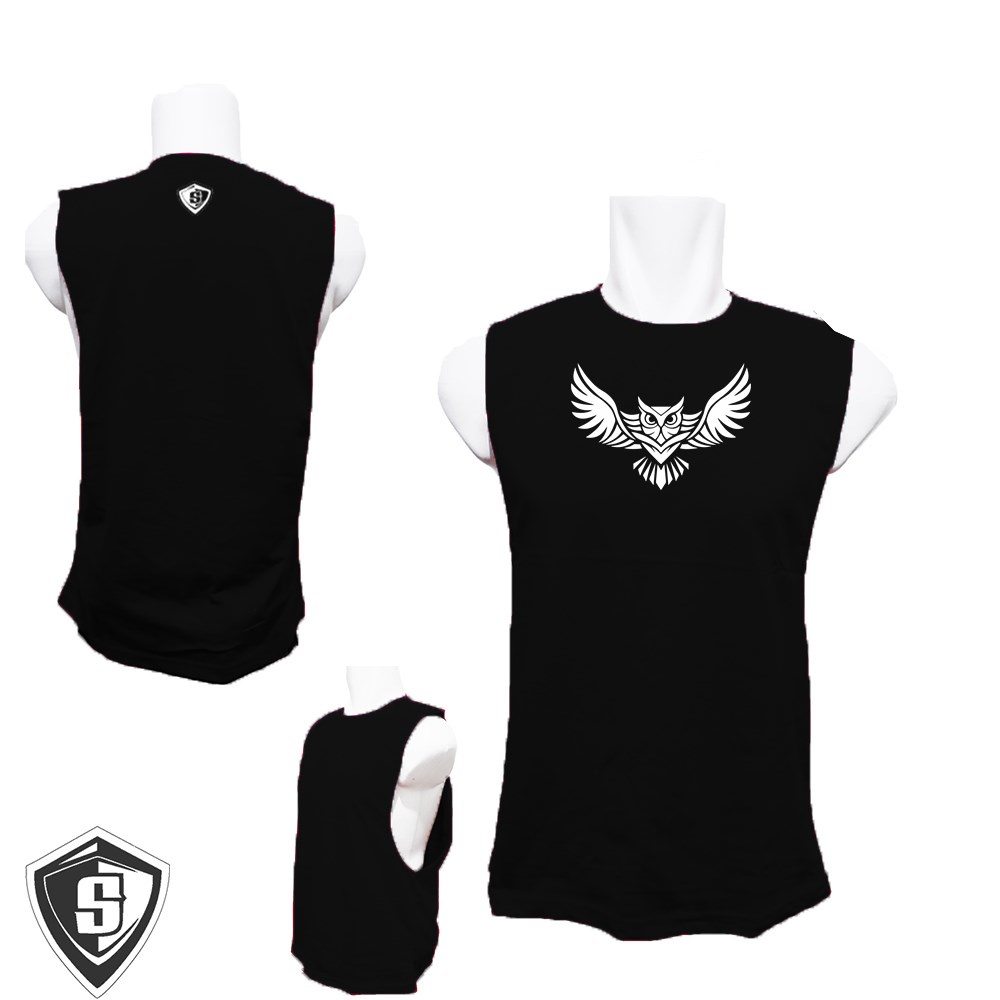 เสื้อสายเดี่ยว Lowcut Fitness Owl Tribal Intel Muscle