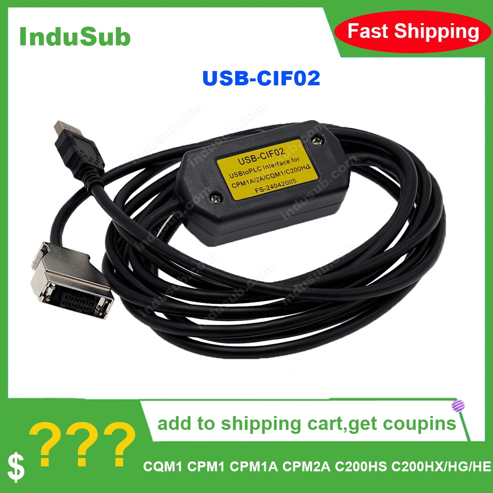 YTH USB-CIF02 สายการเขียนโปรแกรม PLC สําหรับ CQM1,CPM1, CPM1A, CPM2A,C200HS,C200HX/HG/HE, SRM1 serie