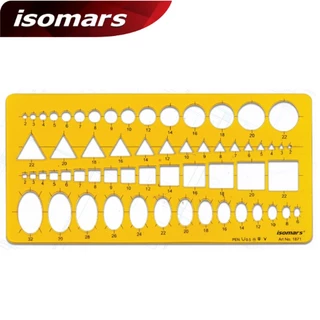 แผ่นเพลทพลาสติก isomars ขนาด 24x12 ซม.สำหรับงานออกแบบ ไม้บรรทัดเพลท รวม วงกลม สามเหลี่ยม สี่เหลี่ยม