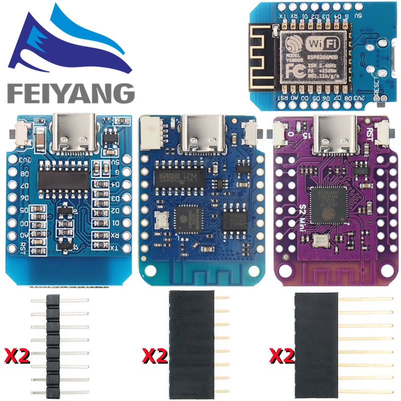 ESP8266 ESP-12 ESP-12F CH340G CH340 V2 USB WeMos D1 Mini WIFI Development Board D1 Mini NodeMCU Lua IOT Board 3.3V พร้อม Pins