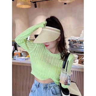 เสื้อครอปผ้านิตแขนยาว KNIT CROPPED SWEATERS