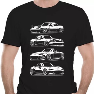 เสื้อคู่ Camiseta de Mazda MX5 Miata para hombres y mujeres, camisa divertida, novedad, 0488R