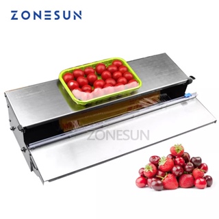 Zonesun เครื่องซีลฟิล์มซีล สเตนเลส สําหรับอาหาร ผลไม้ ผัก สด ห่อฟิล์ม ซีลบรรจุภัณฑ์