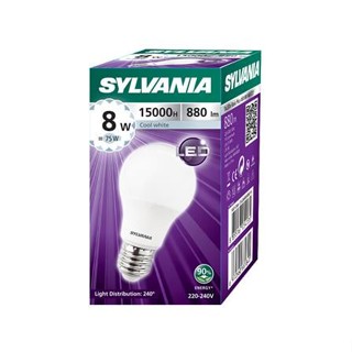 หลอด LED SYLVANIA BASIC PLUS 8 วัตต์ COOL WHITE E27