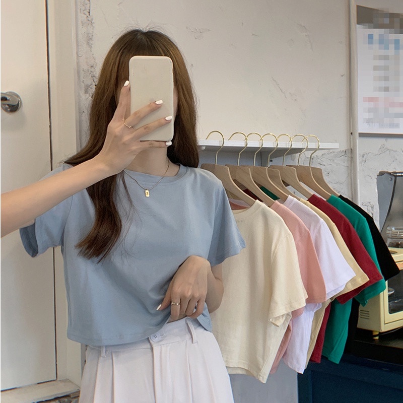 Suxi เสื้อยืดแขนสั้นลําลองทรงหลวมสไตล์ฤดูร้อนสําหรับผู้หญิง