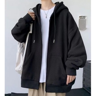 เสื้อสเวตเตอร์ซิปผู้ชายฤดูหนาว, เสื้อขนแกะ, แจ็คเก็ตคลุมด้วยผ้า, ผ้าหนา, ทรงหลวม รุ่น NT45
