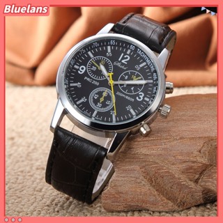 นาฬิกาข้อมือผู้ชายผู้หญิงสายหนัง Faux Quartz Analog