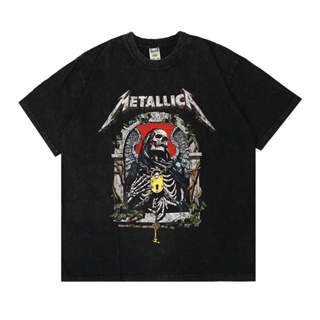 เสื้อยืดโอเวอร์ไซส์เสื้อยืด Mcf METALLICA SKULL KEYS-3XL