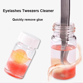 20g ขนตาปลอม Professional Eyelash Extension แหนบเครื่องมือทำความสะอาดแหนบฟองน้ำกาวขนตาและ Liquid Remover Cleaner