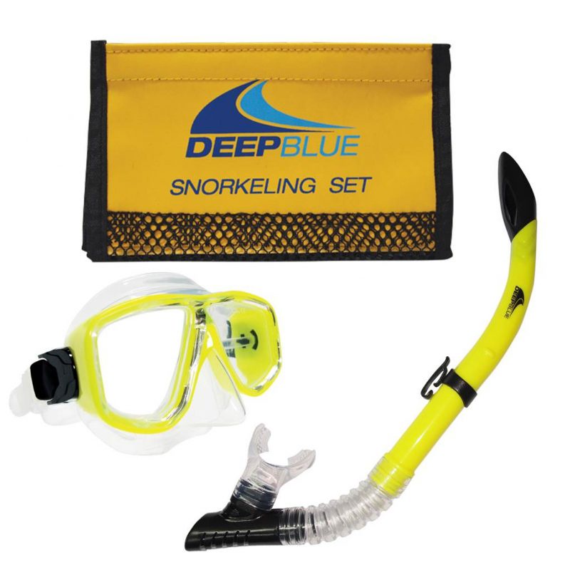 เซทหน้ากากและท่อหายใจดำน้ำ - Deep Blue Bora Snorkeling Set Mesh Bag