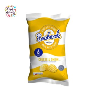 Seabrook Cheese &amp; Onion 6X25g ซีบรูค ชีสและหัวหอม 6x25 กรัม