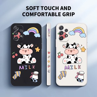 เคสโทรศัพท์มือถือ ซิลิโคนนิ่ม TPU ลายการ์ตูนวัวน่ารัก มีลายด้านข้าง สําหรับ Samsung Galaxy A52s A72 A52 4G 5G A32 A22 4G A12 5G M12