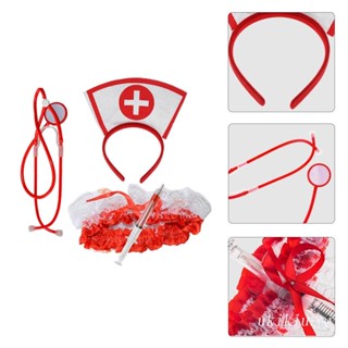 Uki ฮาโลวีน คอสเพลย์ พยาบาล ที่คาดผม ปากกา Stethoscope โซ่ต้นขา เครื่องแต่งกายสําหรับผู้ใหญ่