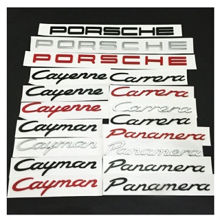 ใหม่ สติกเกอร์โลโก้ Porsche 718 Cayman Boxster 911 สีดํา สําหรับติดท้ายรถยนต์