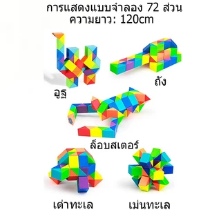 ไม้บรรทัดวิเศษวาไรตี้ รูบิคงูหรรษา สีสดใส สีพาสเทล 24/36/48/60/72 ข้อ+หนังสือคู่มือทุกชิ้น rubik รูบิคยาว รูบิคไม้บรรทัด