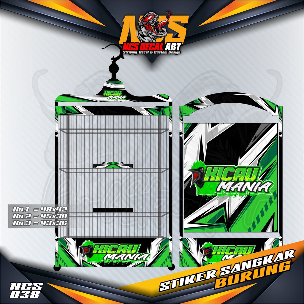 Decal สติกเกอร์สําหรับ Bird Cage/Single Fighter Box - Bird Cage Box