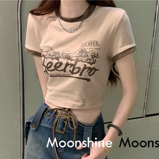 Moon  เสื้อครอป เสื้อสายเดี่ยว ย้อนยุค y2k 2022 NEW ทันสมัย Korean Style สวยงาม ทันสมัย S031074 36Z230909