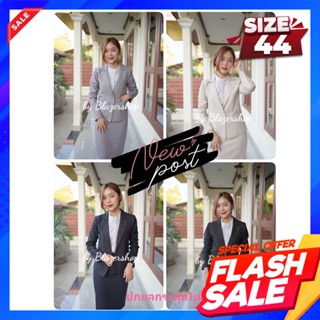 Black Womens Work Suits เสื้อสูทกระดุม1เม็ดสีดำกระเป๋าจริงมีรองบ่าซัพพอร์ท s m l xl xxl xxxl สูทสาวอวบอ้วนส่งไวได้ไว