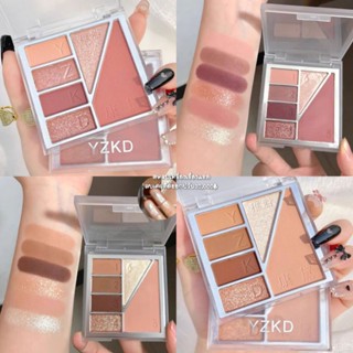 อายแชโดว์​ บลัชออน ไฮไลท์ 3 in 1 YZKD DIKALU​ Eyeshadow​ 6 เฉดสี เนื้อแมท เนื้อชิ​มเมอร์​ สีสวย ติดทน พกพาง่าย