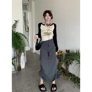 Mollygirl เสื้อแขนยาวรัดรูปผ้าร่อง ไม่ร้อน พร้อมส่งทุกสี