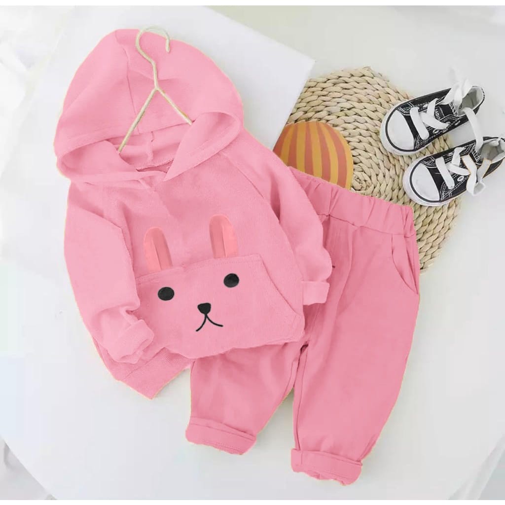 GIRLS HODIE SET 1-5 ปี / CUTE GIRLS BUNNY HODIE SET / PINK GIRLS HODIE