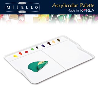 Mijello Palette B MAP-3011 จานสีอะคริลิค ลอกสีออกจากจานได้  ผลิตจากวัสดุกันกระสุน แข็งแรง ไม่เหลือง จานสี Acrylic