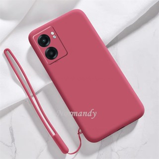 เคสโทรศัพท์ Fashion New Phone Case OPPO A17 A77s A77 5G A57 4G 2022 Simple Color Skin Feel Silicone Handphone Casing with Hand Strap Soft Case Full Lens Shockproof Protection Back Cover เคส