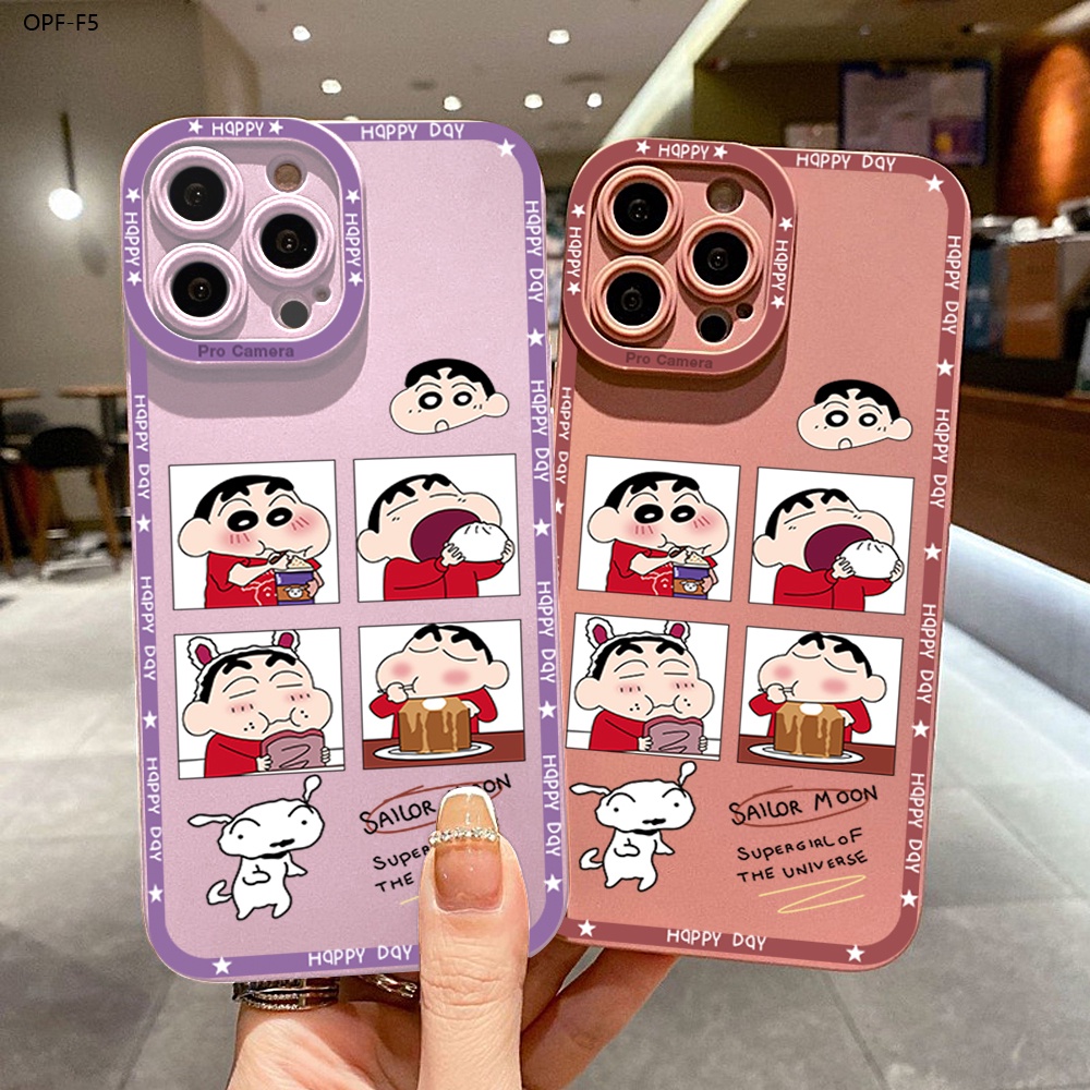 OPPO F5 F7 F9 F11 Youth Pro เคสออปโป้ สำหรับ Cute Cartoon Cute Crayon Shin-chan เคสโทรศัพท์ Shockproof Cases Back Cover Protective TPU Shell