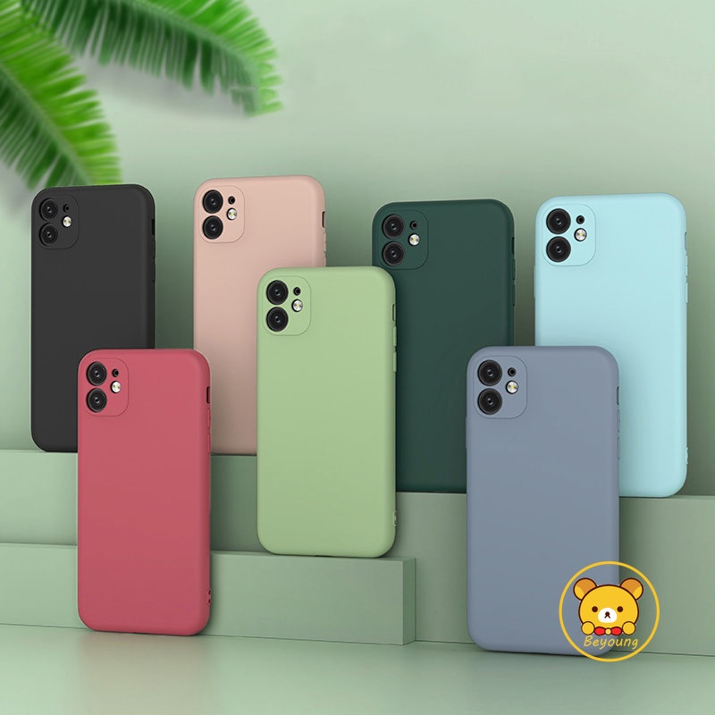 สําหรับ Redmi 8 8A 7 7A Mi A2 Lite เคสโทรศัพท์สแควร์ Soft TPU สีลูกกวาดเคสซิลิโคนกันกระแทกปกอ่อน