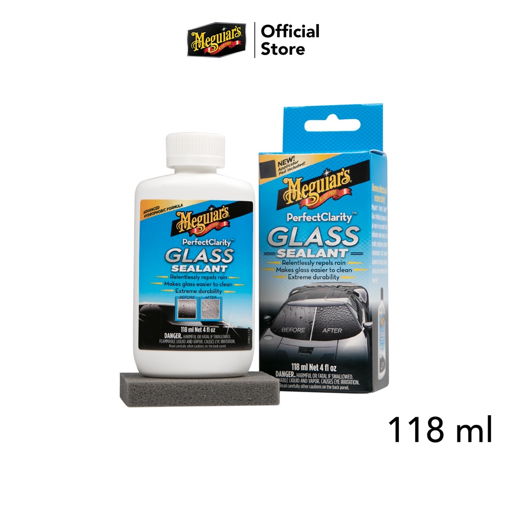 Meguiar's G8504 PerfectClarity Glass Sealant น้ำยาเคลือบกระจก 118 มิลลิลิตรเคลือบทนทาน ลื่น น้ำไม่เก