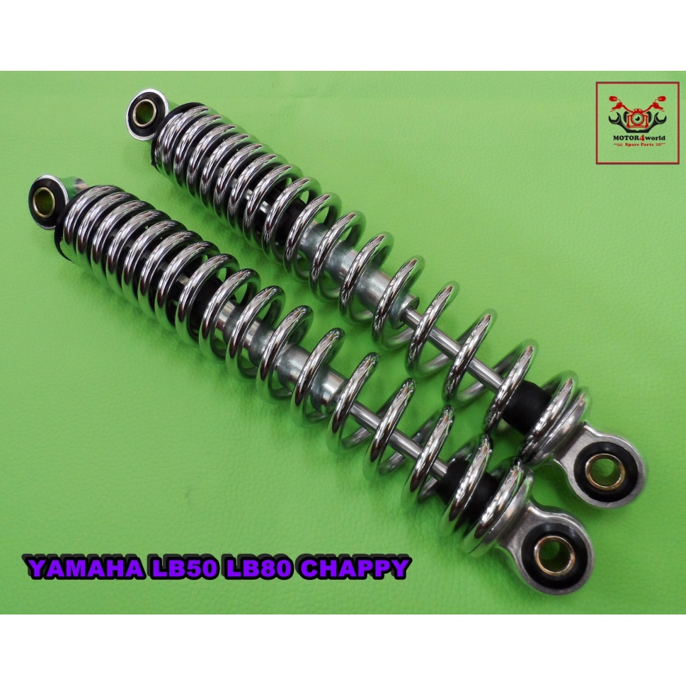 REAR SHOCK SET "JAPAN" MINT (285 mm.) Fit For YAMAHA LB50 LB80 CHAPPY GT50 GT80 // โช๊คหลัง สปริงชุบ