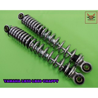 YAMAHA LB50 LB80 CHAPPY GT50 GT80 "CHROME" REAR SHOCK SET "JAPAN" MINT (285 mm.)  //  โช๊คอัพ โช๊คหลัง Chappy / Chippy