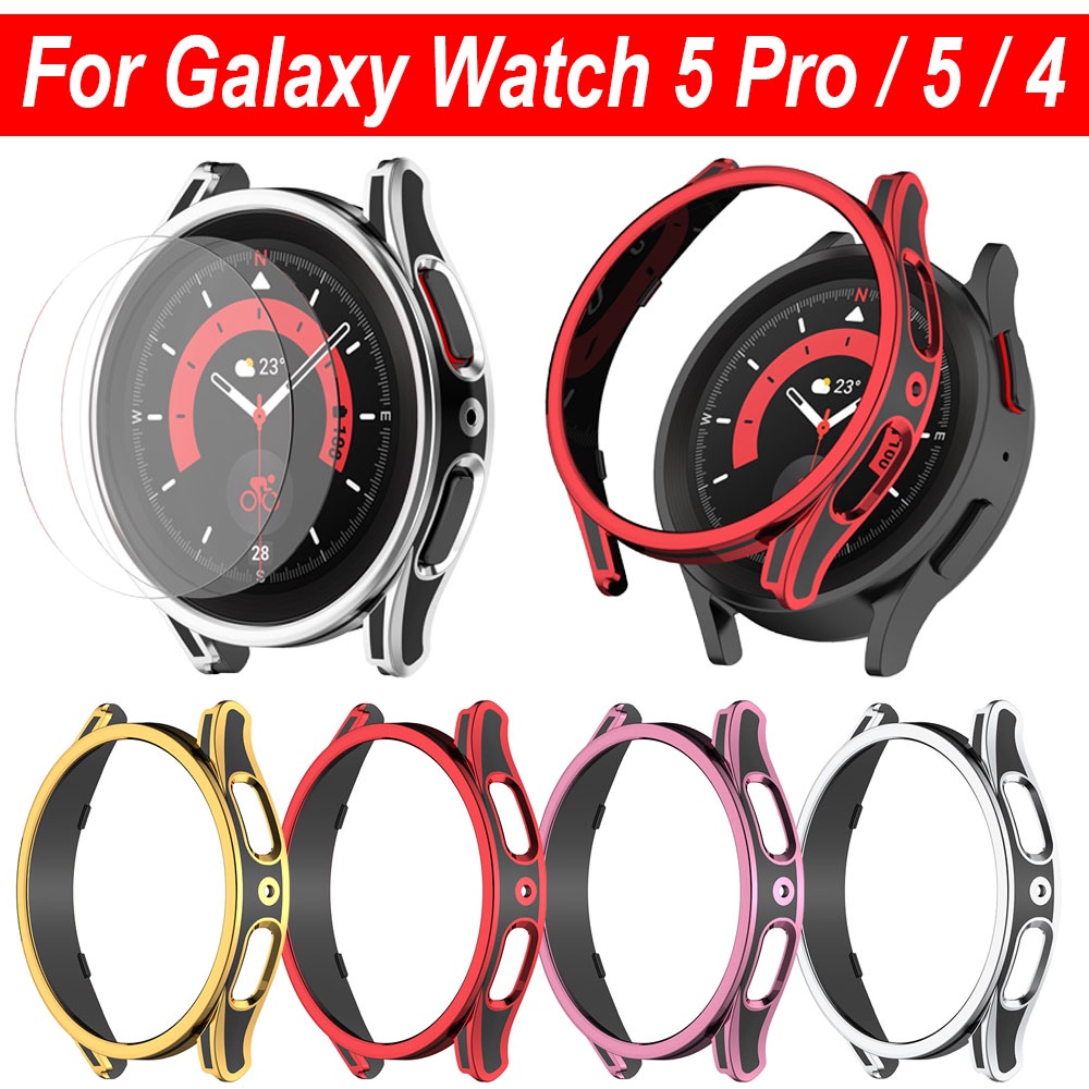 เคสซิลิโคน พร้อมฟิล์มกันรอยหน้าจอ สําหรับ Galaxy Watch 5 Pro 4 45mm 40mm 44mm