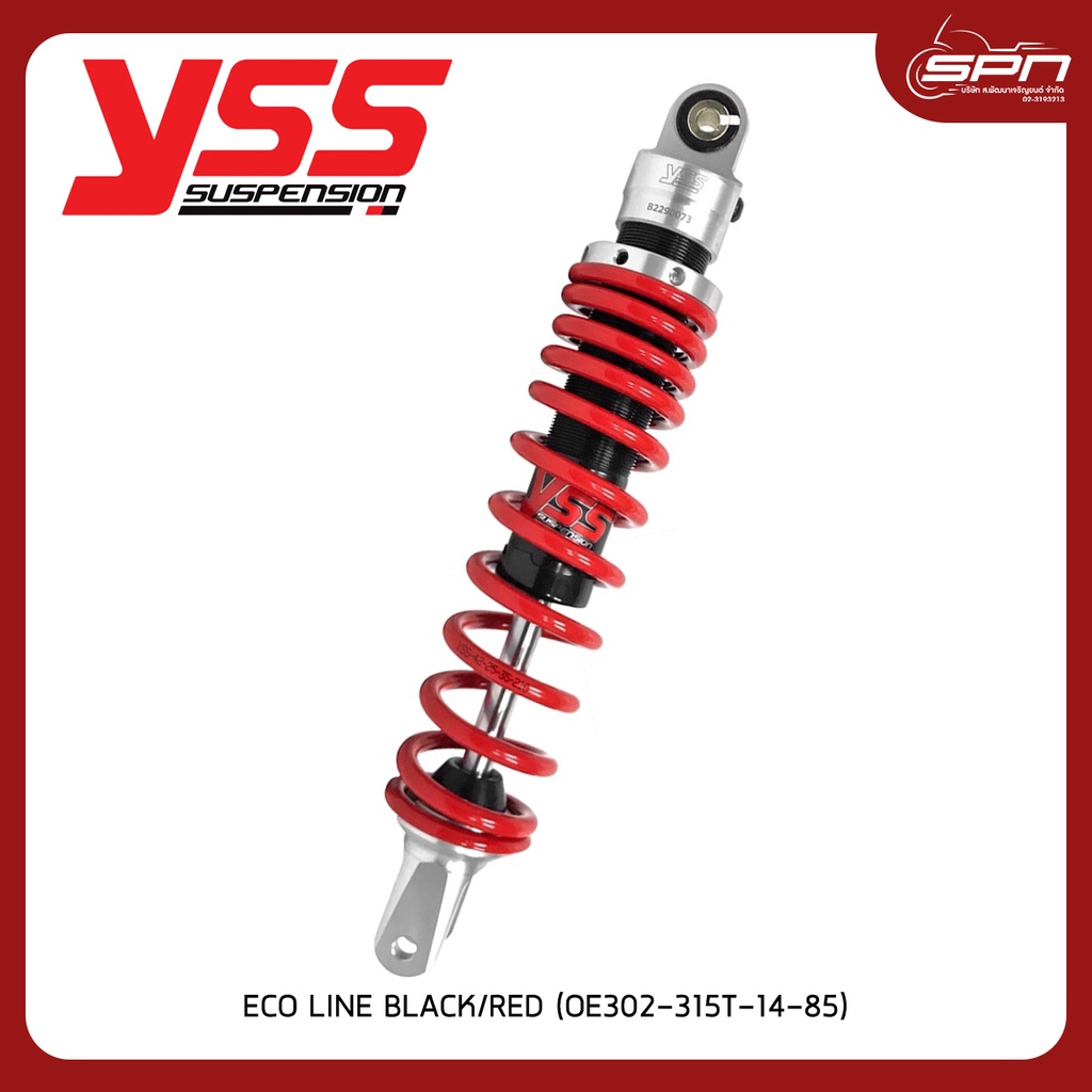 YSS โช๊ค ECO LINE แท้ศูนย์ 100% Yamaha/Grand Filano 125 '14>【OE302-315T-14-85】 BLACK/RED