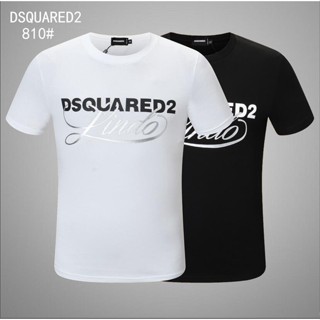 เสื้อยืดผู้หญิง 22 FW ฤดูร้อน 1964 Dsquared2 ผู้ชาย / ผู้หญิงฮิปฮอปคอกลมเสื้อยืดแขนสั้นผ้าฝ้ายหัวรถจักรพิมพ์จดหมายลําลอง