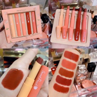 Hengfang sweet peach set ลิปสติกเซต 5 แท่ง