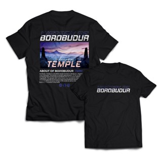 เสื้อยืดโอเวอร์ไซส์เสื้อยืด พิมพ์ลาย TEMPLE TEMPLE BOROBUDUR TEMPLE สไตล์สตรีท ยุค 30 สําหรับผู้ชาย และผู้ใหญ่S-3XL